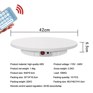 Tocadiscos de fotografía giratorio de 360 ° de alta resistencia 22cm/30cm/42cm/60cm soporte de exhibición ajustable de velocidad OEM personalizable - Product Image 4