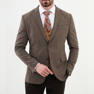 Veste Homme <span class=keywords><strong>Costume</strong></span> hommes costumes veste exquis simple boutonnage Plaid Blazers pour mariage marié loisirs haut de gamme <span class=keywords><strong>Style</strong></span> <span class=keywords><strong>italien</strong></span> - Product Image 3