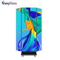 Pantalla LED Plegable para Póster P2.5, Pantalla LED Portátil para Exposiciones con Ruedas