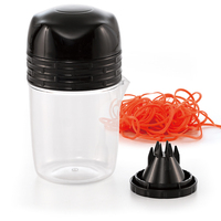 ORB Multifunctionele handmatige groentespiralizer, voedselversnipperaar, citruspers, roestvrijstalen messen, transparante container