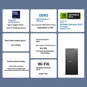 真新しいスポット商品コンピュータIntel Core I3 \ I5 \ I7 13th 16GB RAM 1T SSD RTX5060ti-8G Dells ECT1250 MTデスクトップコンピュータ - Product Image 6