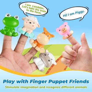 Set Treno con Animali da Fattoria per Bambini, Gioco Educativo <span class=keywords><strong>Montessori</strong></span> per Conteggio, Abbinamento e Ordinamento, 10 Marionette da Dito, Fattoria Educativa - Product Image 5