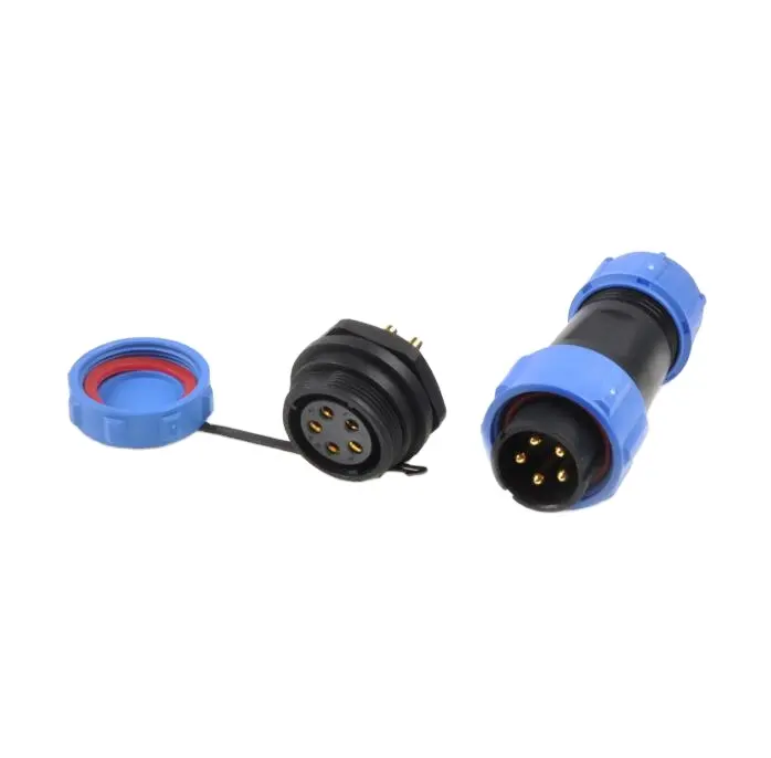 SP21 IP68 Back Nut No welding Electric Waterproof connector plug socket 2 3 4 5 7 9 12 Pin panel power cable Aviation conectors