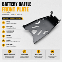 Batterie-Frontabdeckplatte, glänzend schwarzer Stahl, 250x135mm, Mehrfach-Bolzenmontage, für Sur-Ron Light Bee X/S Elektrofahrrad-Batterieschutz