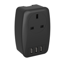 Adaptador de Viaje Vastfafa con Enchufe de Pared de 1 Vía, Múltiples Tipos de Enchufes, 3 Puertos USB A, Mini Puertos USB, Cargador Rápido, 100-250V, Conexión a Tierra Estándar