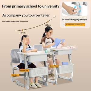 Ensemble de chaises et de tables d'école au design moderne, mobilier de classe, bureau d'élève réglable, table et chaise d'étude pour <span class=keywords><strong>collège</strong></span> - Product Image 5
