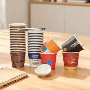 GoBest Gobelets en carton jetables personnalisables et recyclables pour café, 8/10/12 oz, simple paroi, revêtement PE, avec logo personnalisé - Product Image 4