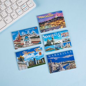 Imán de nevera promocional de metal con foto personalizada de horizonte urbano, recuerdo turístico de hojalata al por mayor, regalo de viaje. - Product Image 1