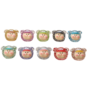 Nuevo lindo colorido estéreo-brillo cabeza de oso Lilith Diy resina encanto accesorios para bolso ciego llaveros - Product Image 6