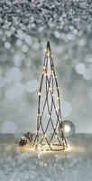 Chaîne lumineuse décorative LED en métal, design en spirale conique, fonctionnant sur piles