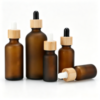 Vente en gros de flacons compte-gouttes en verre ambré givré de 5 ml, 10 ml, 15 ml, 20 ml, 50 ml, 100 ml, résistants à la lumière, pour huiles essentielles