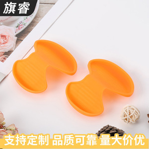 Orange Silicone Spoon Rests With Ribbed Texture For Kitchen Use - Product Image 2