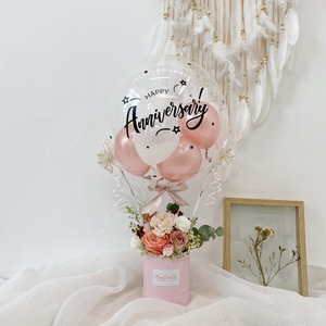 Boîte d'emballage cadeau en forme de <span class=keywords><strong>montgolfière</strong></span> pour bouquet de fleurs, prix d'usine Nicro, ensemble d'accessoires DIY, ballons Bobo transparents en PVC - Product Image 3