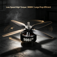 Moteur à faible vitesse et couple élevé avec configuration d'enroulement 900KV, moteur de drone brushless 6S Outrunner pour une efficacité optimale des grandes hélices