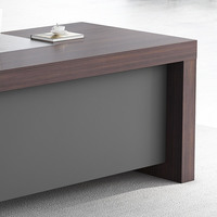 Escritorio Ejecutivo en Forma de L Curvo, Ergonómico y que Ahorra Espacio, Mesa para Jefe, para Oficina de Director General