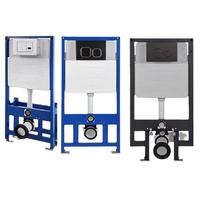 Citerne encastrée murale pour toilettes suspendues, double chasse, 36L, système de réservoir d'eau en plastique à commande manuelle, plaque de chasse compacte pour économie d'espace