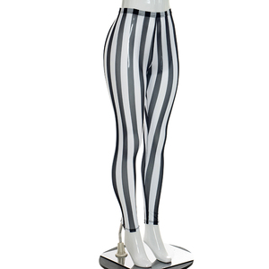Viviblook J26PT278 Nuevos Leggings Casuales para Mujer, Pantalones de Cintura Alta con Rayas, Ajustados, con Estampado de Malla, Pantalones Ajustados para Damas - Product Image 2