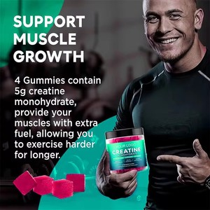 Private Label Pre Workout Supplement <b>Creatine</b> Monohydrate Energy Gummy <b>Creatine</b> Gummies for Muscle Growth Pills - Product Image 4