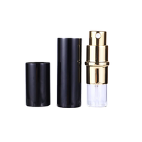 Venta al por Mayor de Botellas de Perfume Vacías de Vidrio Negro Reciclable de Lujo de 3 ml, 5 ml y 10 ml, Atomizador Recargable, Caja de Regalo, Serigrafía