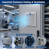 Ventilateur compact avec filtre 255 mm, ventilateur axial de refroidissement avec grille filtrante anti-poussière 265 m³/h pour la ventilation des armoires de distribution