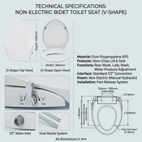 Siège de toilette intelligent à bidet, ultra-plat, à installation facile, écologique, avec couvercle anti-choc, ajustement universel pour améliorer votre salle de bain
