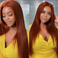 Perruque Lace Front HD Transparente 13x4, Cheveux Humains Vierges Indiens Lisses Baguette, Double Drawn, Densité 180%, Longue, Noire, Grande Taille