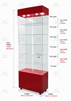 Vitrine rotative en verre personnalisée avec éclairage LED et serrure pour bijoux, montres, cosmétiques, accessoires de téléphonie mobile
