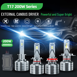 Accessoires automobiles en gros, phares LED automobiles 200W 6000k 20000lm, phare LED 9005, ampoules LED Canbus pour voitures, éclairage avant - Product Image 2