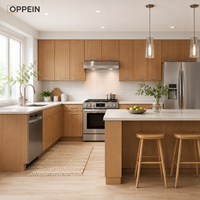Meubles de cuisine OPPEIN en chêne chaud, prêts à assembler (RTA), en kit, pour projets d'appartements