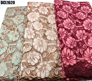 Supoo 2023 top-end tessuto da ricamo solubile in acqua cavo africano <span class=keywords><strong>pizzo</strong></span> Chiffon tessuto di <span class=keywords><strong>pizzo</strong></span> Guipure Top modelli di abiti da sposa - Product Image 2