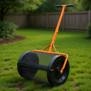 Esparcidor de compost de 24 pulgadas de ancho, rodillo de jardín de acero resistente con recubrimiento en polvo para césped - Product Image 2