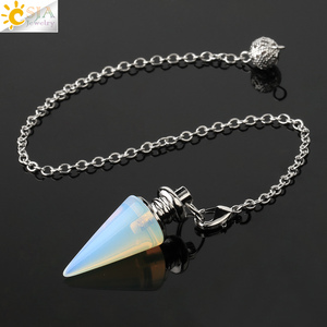 Ciondoli in pietra preziosa pendoli Chakra Reiki pendenti curativi in cristallo quarzo ametista pendolo conico per divinazione rabdomante G491 - Product Image 5