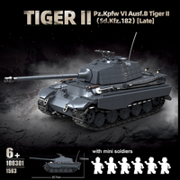 QuanGuan 100301 Nuevo Tanque de Ladrillos Tiger, Juguetes de la Segunda Guerra Mundial, Modelo de Colección Histórica Alemana, 1563 Piezas, Juego de Bloques de Construcción