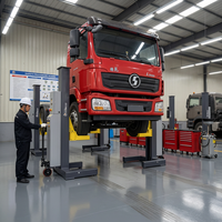 Ensemble complet de palans hydrauliques sans fil OBEC, équipement de levage mobile portable pour camions et bus avec télécommande et roues de transport
