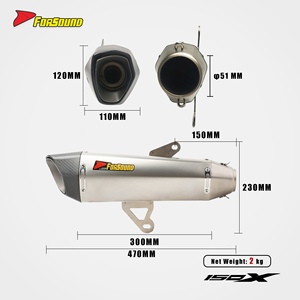 Sistema de Escape para Motocicleta de Acero Inoxidable con Coloración de Llama para Scooter <span class=keywords><strong>Zontes</strong></span> <span class=keywords><strong>Moto</strong></span> 150X, Precio de Fábrica al por Mayor de Forsound - Product Image 6