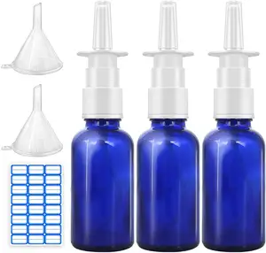 Nasenspray flasche, 30ml Amber Cobalt Blue Glass Nachfüllbare Fein nebels prüh geräte Zerstäuber