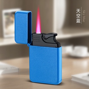Briquet torche à flamme rouge personnalisé avec logo, rechargeable au gaz butane, en métal, pour cadeau promotionnel, vente en gros - Product Image 6