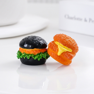 Mini <span class=keywords><strong>Hamburguesa</strong></span> de Resina, Modelo de Comida Falsa de Dibujos Animados, Accesorios para Casa de Muñecas, Adorno de Simulación, Decoración Artesanal - Product Image 2