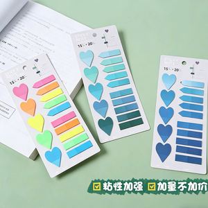 300-sheet Multicolor Mixed Set Heart-shaped Strip Self-adhesive Sticky Note Labels <b>Memo</b> <b>Pads</b> for Office/school Document - Product Image 4
