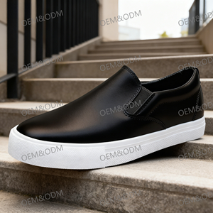 Zapatos Casuales de Hombre, de Cuero Genuino, Transpirables, con Alta Amortiguación, Diseño Moderno Sin Cordones para Uso Diario - Product Image 2