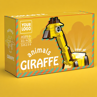 Ensemble de blocs de construction girafe lumineux personnalisés de 83 pièces, modèle animal 3D à monter soi-même avec briques STEM lumineuses, jouet OEM, marque privée