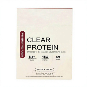 Proteína de Suero de Leche Aislada Transparente OEM al por Mayor, Suplemento de Proteína con Electrolitos y Colágeno para Desarrollo Muscular, 20 Sobres - Product Image 1