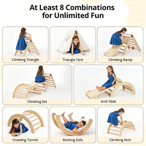 Montessori Toys Wooden Climbing <b>Frame</b> Kids Indoor Outdoor Gym Equipment Non-toxic Multi-functional - Product Image 3
