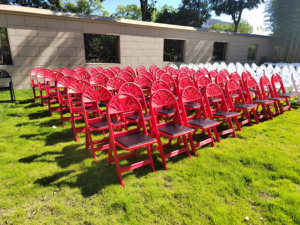 Venta al por mayor caliente venta moderna boda evento usado ventilador trasero Wimbledon jardín comedor sillas de hotel blanco al aire libre silla plegable de plástico - Product Image 5