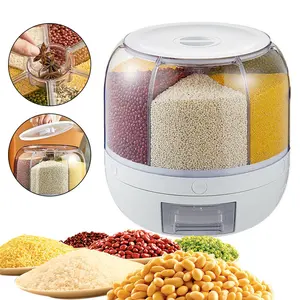 ECOBOX 360-Grad-Rotations-Küchen-Kunststoff-Getreide-Dispenser Trockenfutter-Speicherbehälter Reis-Dispenser