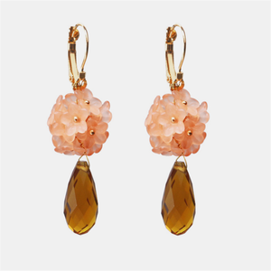 Nouvelle Mosaïque fleur frange boucles d'oreilles en cristal boucles d'oreilles en résine pour femme - Product Image 4
