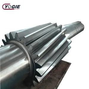 Luoyang Yogie large size large module casting 42CrMo rotory kiln spur tooth gear shaft
