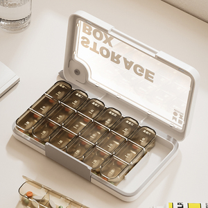 Boîte de pilulier portable de 7 jours avec compartiments quotidiens (mon-soleil) étui hermétique pour sac Kit de <span class=keywords><strong>pharmacie</strong></span> de voyage sans BPA - Product Image 2