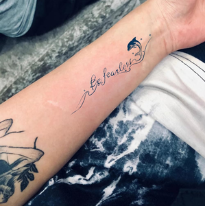 สติกเกอร์รอยสักปลอมกันน้ำดีไซน์สุดเท่ลายปีศาจสีน้ำเงินเข้มไม่หลับเครื่องมือแต่งหน้าศิลปะร่างกายภาษาอังกฤษ15วัน - Product Image 6