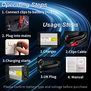 Cargador de batería eléctrico de CC LiFePO4 de 58.4V 10A, cargador inteligente de aluminio de alta potencia para fosfato de hierro y litio de 48V (16S) con pinzas de cocodrilo - Product Image 6